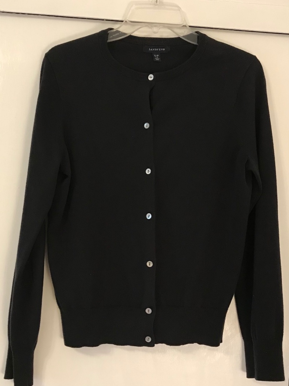 Land’s End Women’s Button Front Black Cardigan